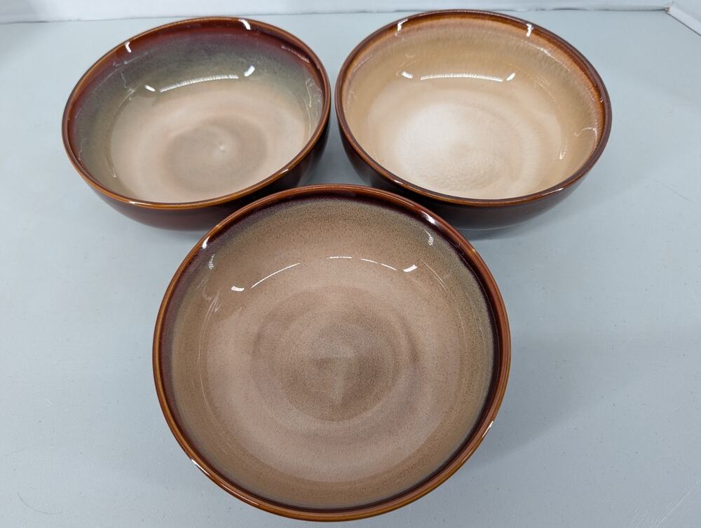 3 Sango 4933 Nova Brown Cereal Bowls